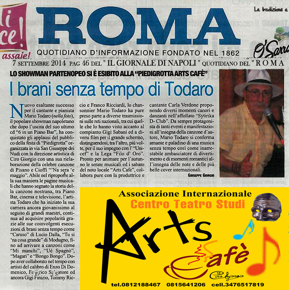 7 set 2014 Roma Arts Cafe Mario Todaro